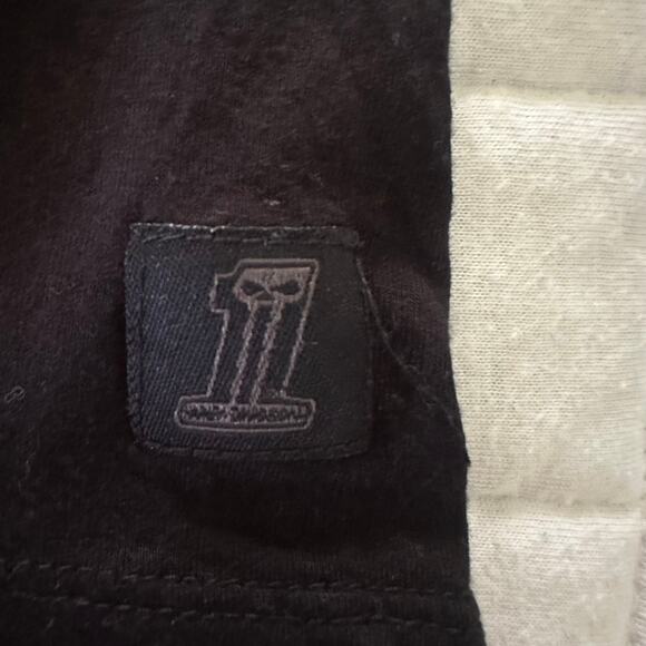 HARLEY DAVIDSON Top Womens Small Black Fitted Tee Graphic Studded Retro Y2K - Picture 9 of 9